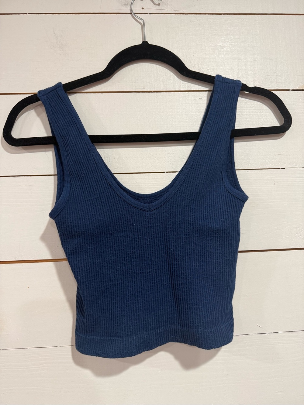 By Together Navy Ribbed V-Neck Tank